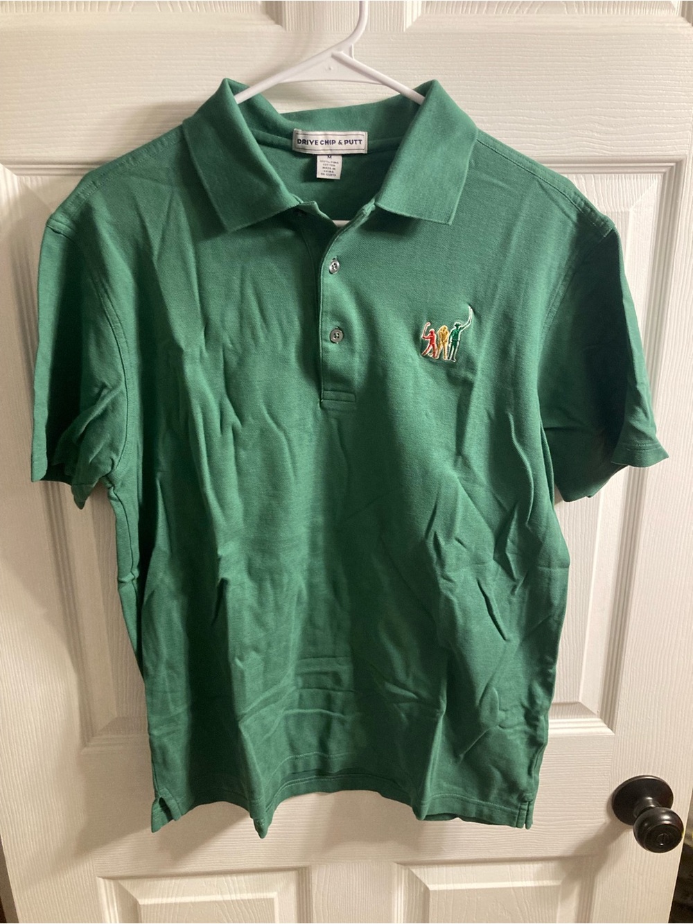 Masters Drive, Chip and Putt Green Polo with Multicolor Golf Embroidery
